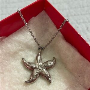 Elegant Silver Starfish Pendant Necklace